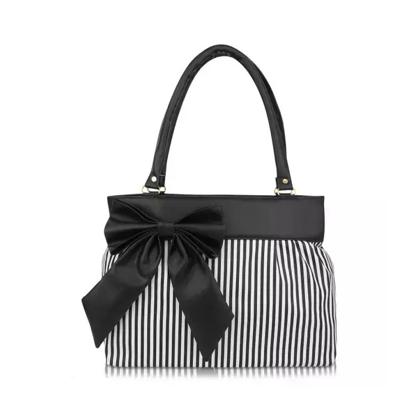 Michael Kors Black & White Striped Purse Gold Hardware NB-1501 FAST  SHIPPING | Black and white purses, Striped purse, Michael kors black